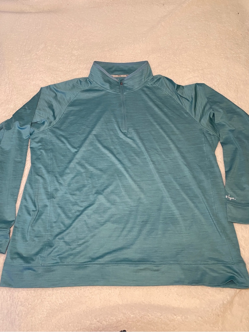 Walter Hagen Teal Quarter-Zip Lightweight Pullover